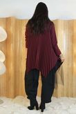 Gotham Pleat Tunic Burgundy